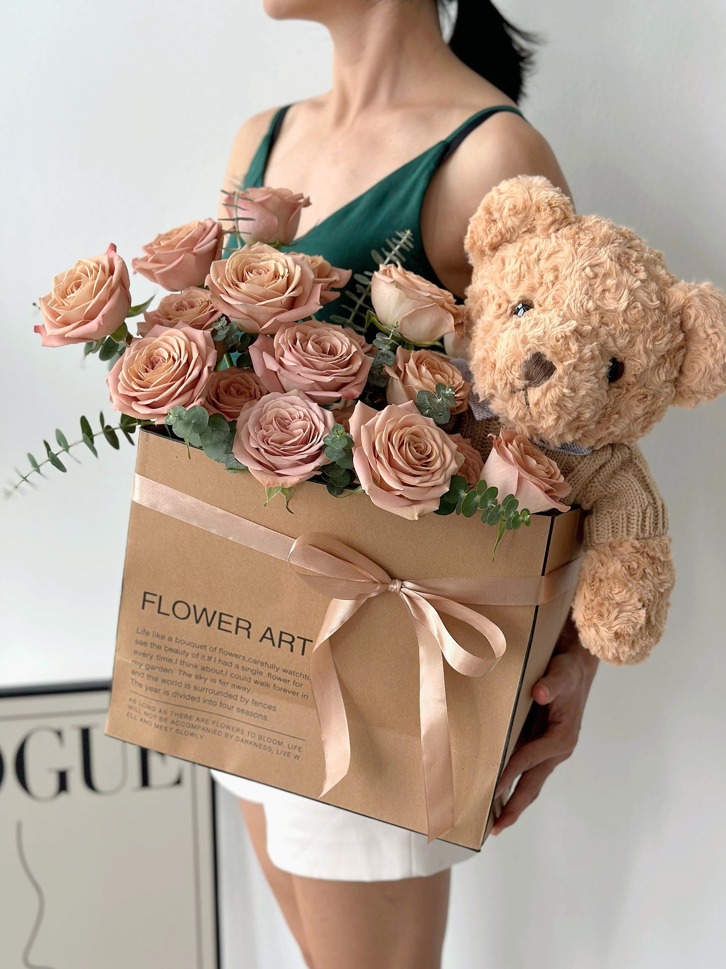 Bear in the flower bag